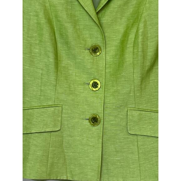 Lafayette 148 Women's Green Linen Wool Blazer - Size 10 - Picture 8 of 8